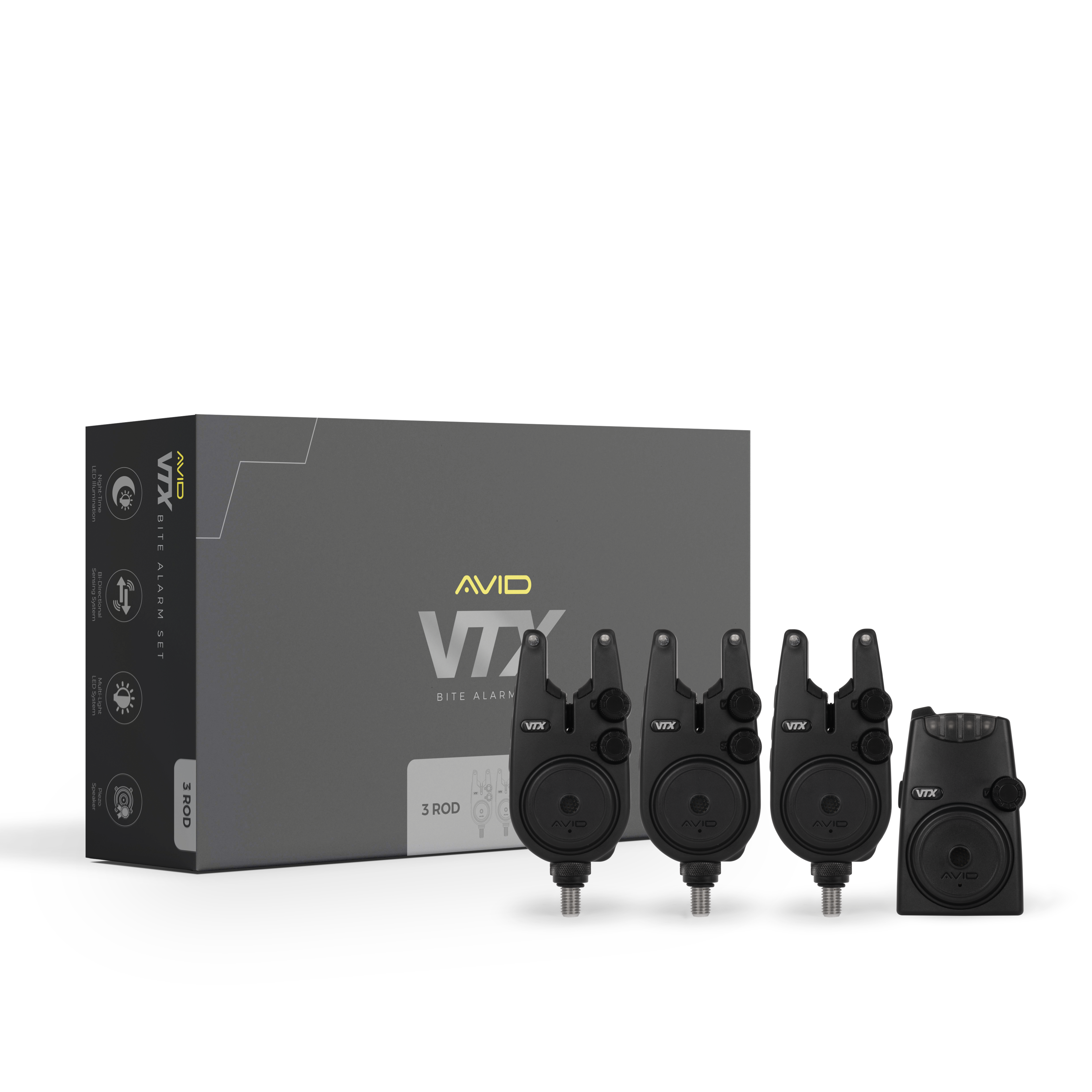 VTX 3+1 Bite Alarm Set | Avid Carp