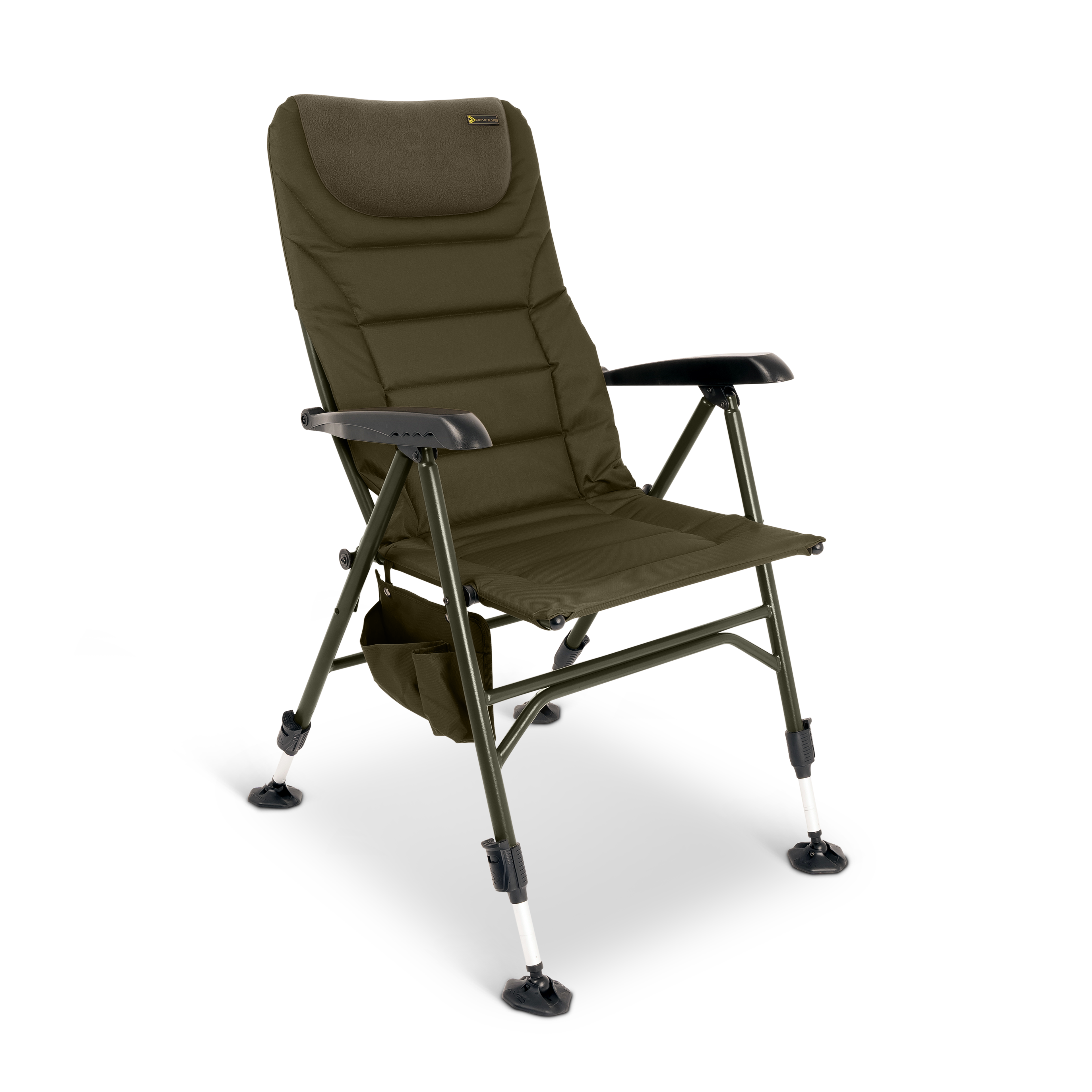 carp fishing armchair - with side accessory EVER ADVANCED Chair Rod Holder and Cooler, All Terrain Ice Fishing Chair with Adjustable Feet, Mesh Back Folding Camping Chair with Shoulder Strap, Heavy Duty Supports 350LBS : Sports Revolve Armchair | Avid Carp